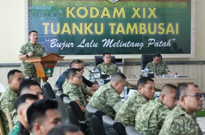 Kodam XIX Tuanku Tambusai Gelar Paparan Strategis, Kesiapan Lat Ops dan Satgas Pamtas Jadi Prioritas