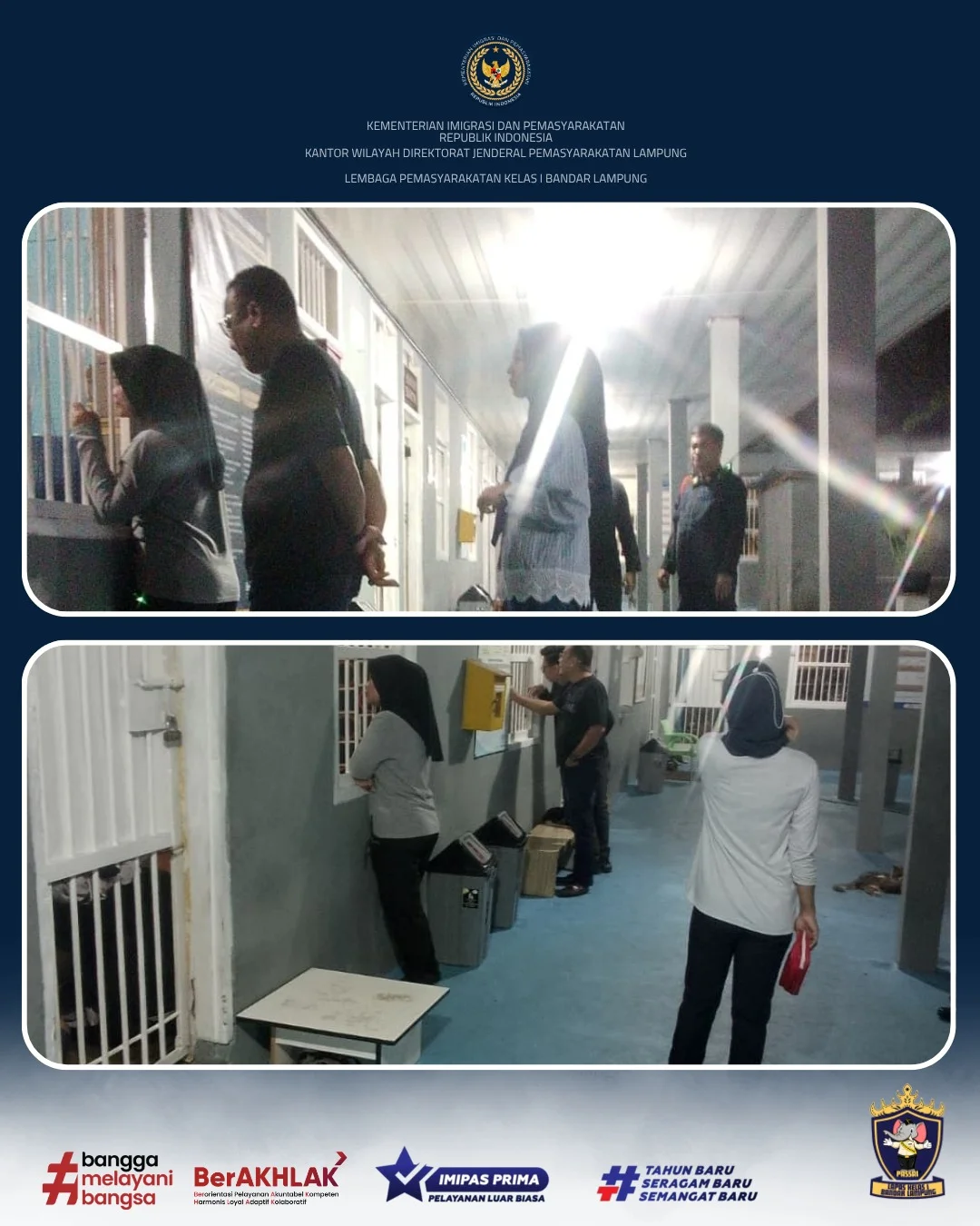 Siaga Penuh Tanpa Kenal Lelah, Kalapas Kelas 1 Bandar Lampung Pimpin Deteksi Dini Malam Pergantian Bulan